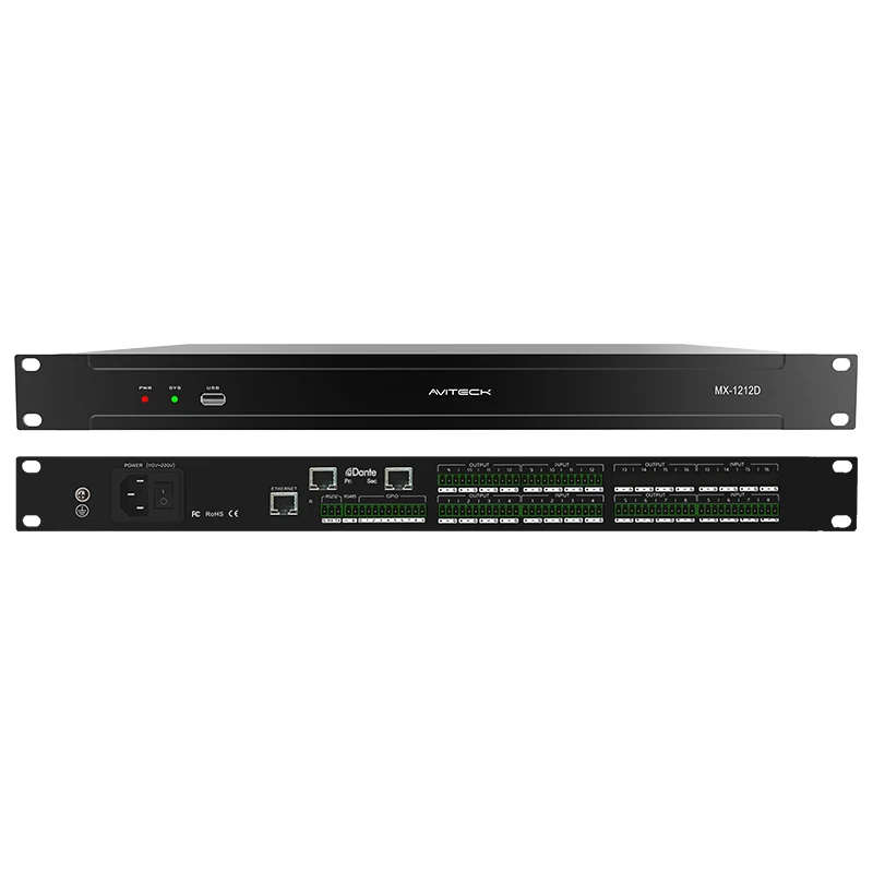 Dante 12 sa 12 out network audio processor