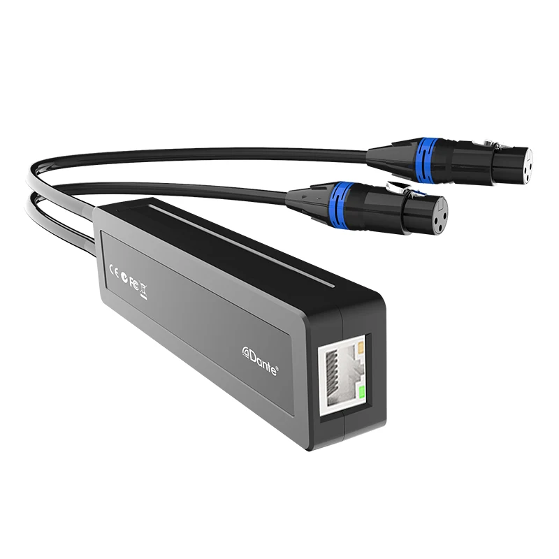 Dante 2 Ch analog input adapter interface